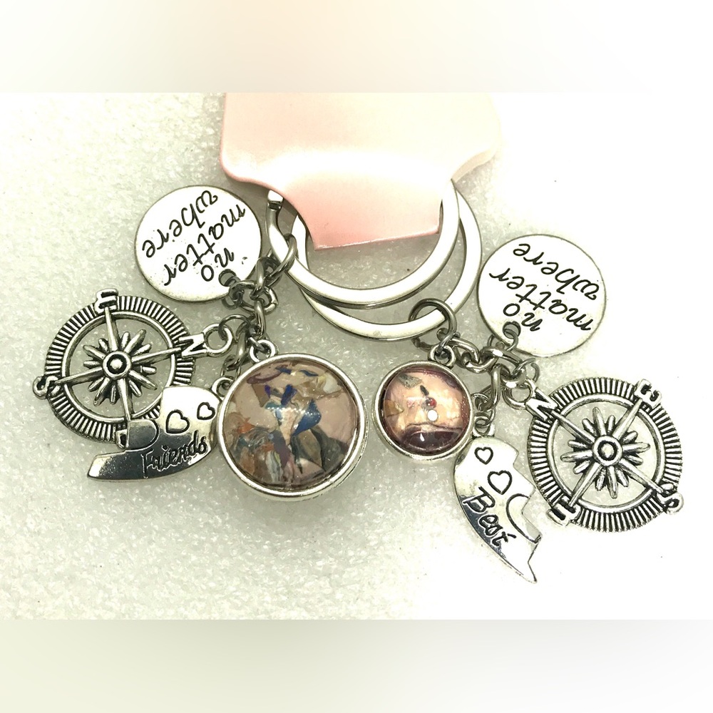 Keychain Best Friends No matter where Pair with handmade globes